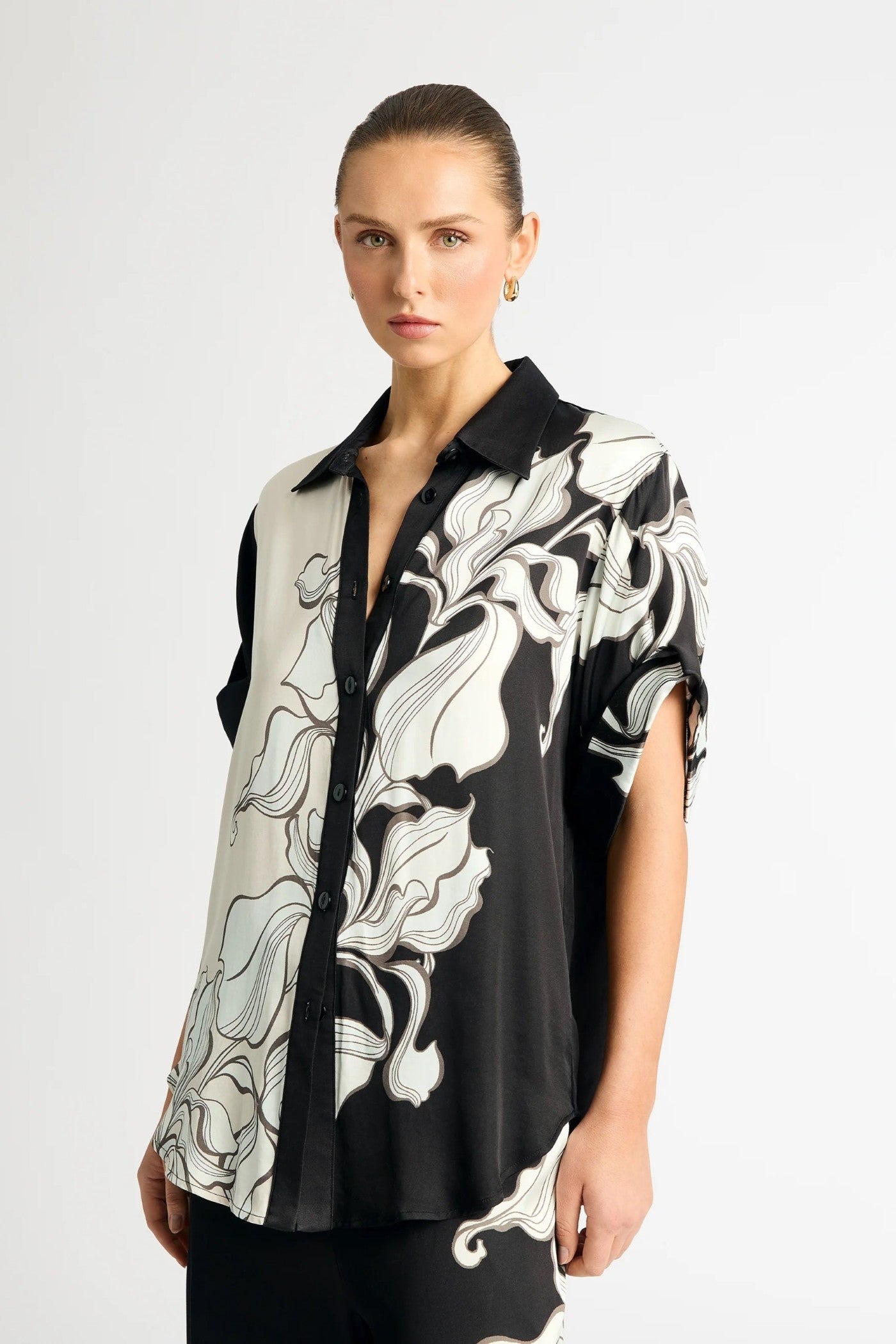 Midnight Marble Silk Co-ord Set