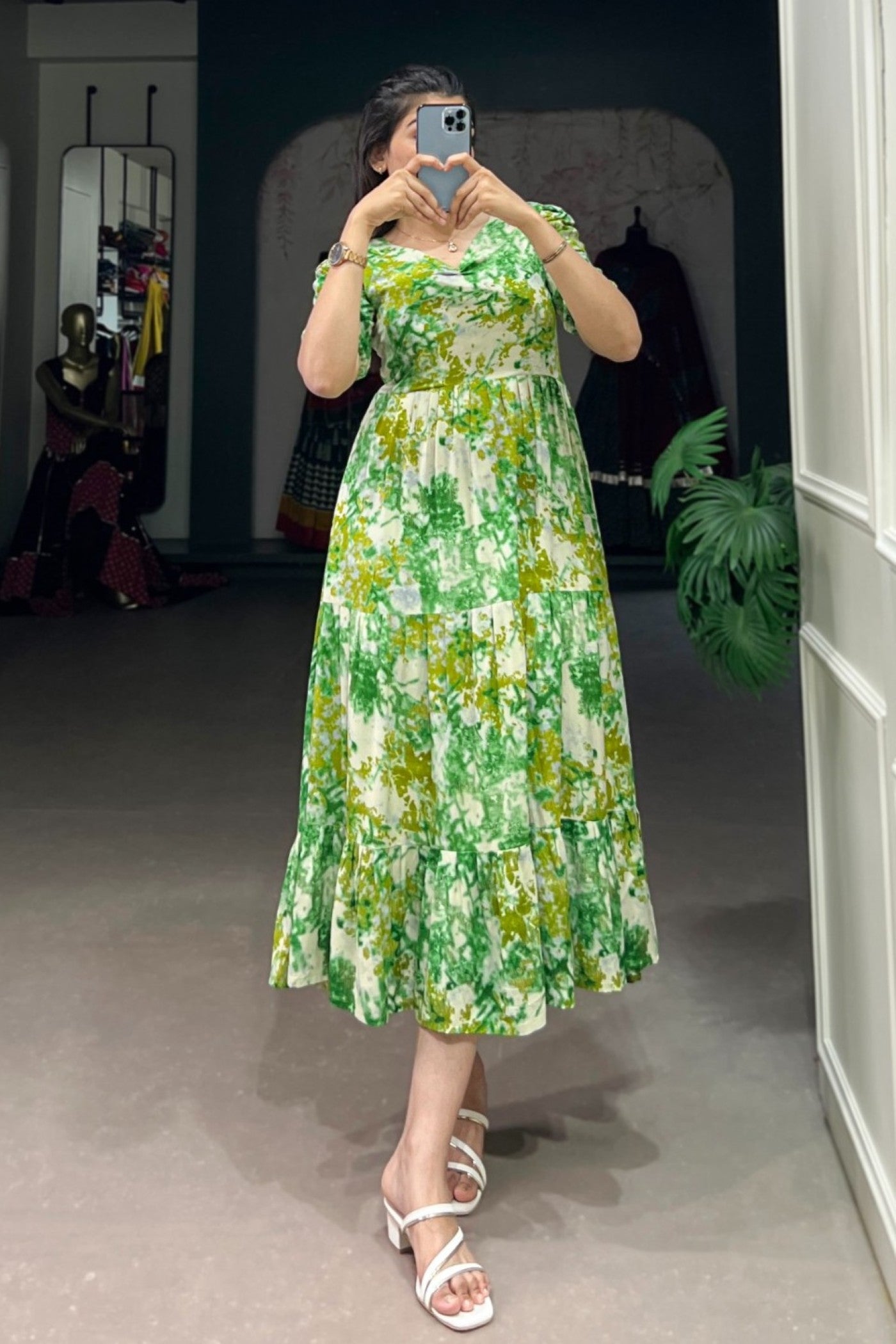 Spring Meadow Tea-Length Dress