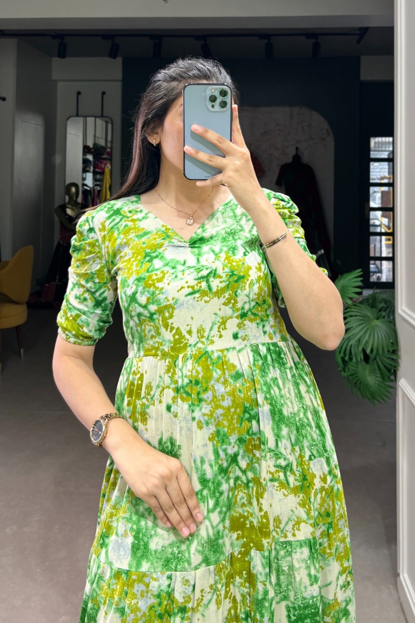 Spring Meadow Tea-Length Dress