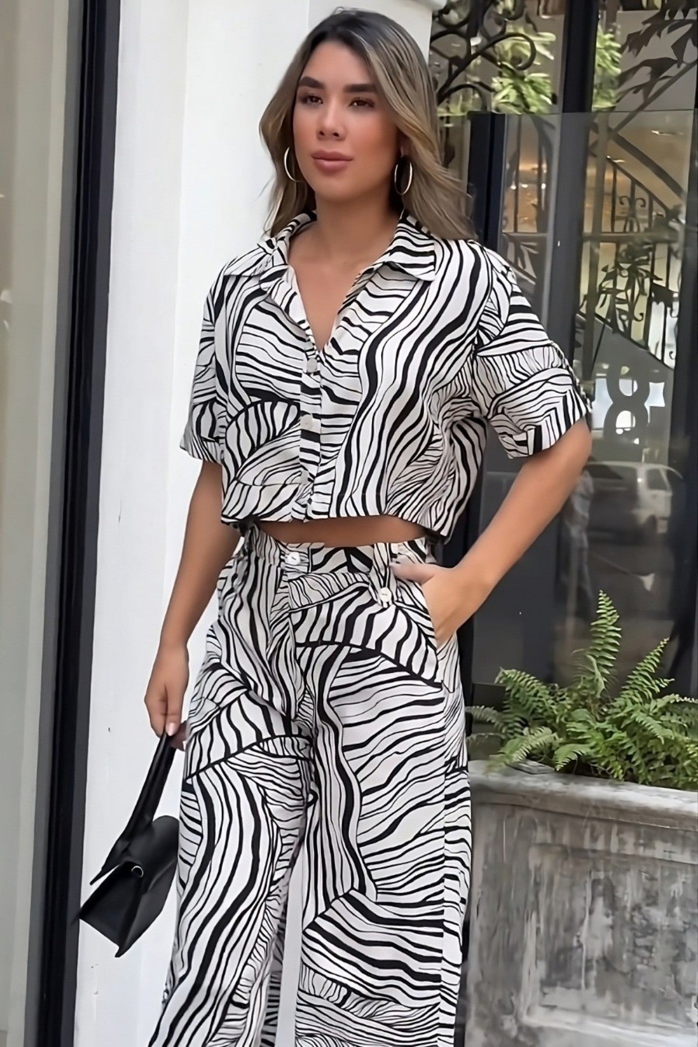 Safari Nights Zebra Print Wide-Leg Jumpsuit