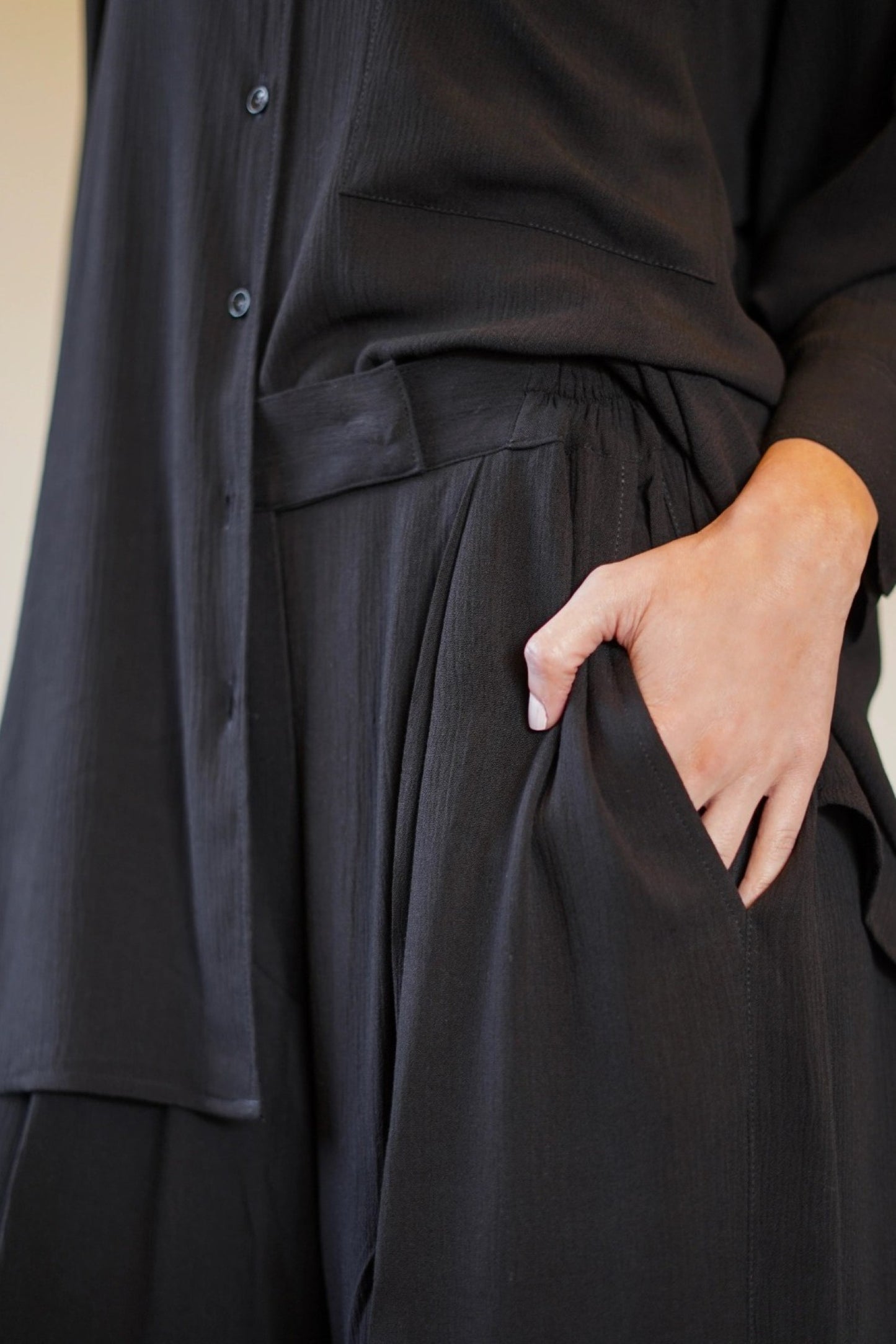 Classic Black Drape Co-ord Set