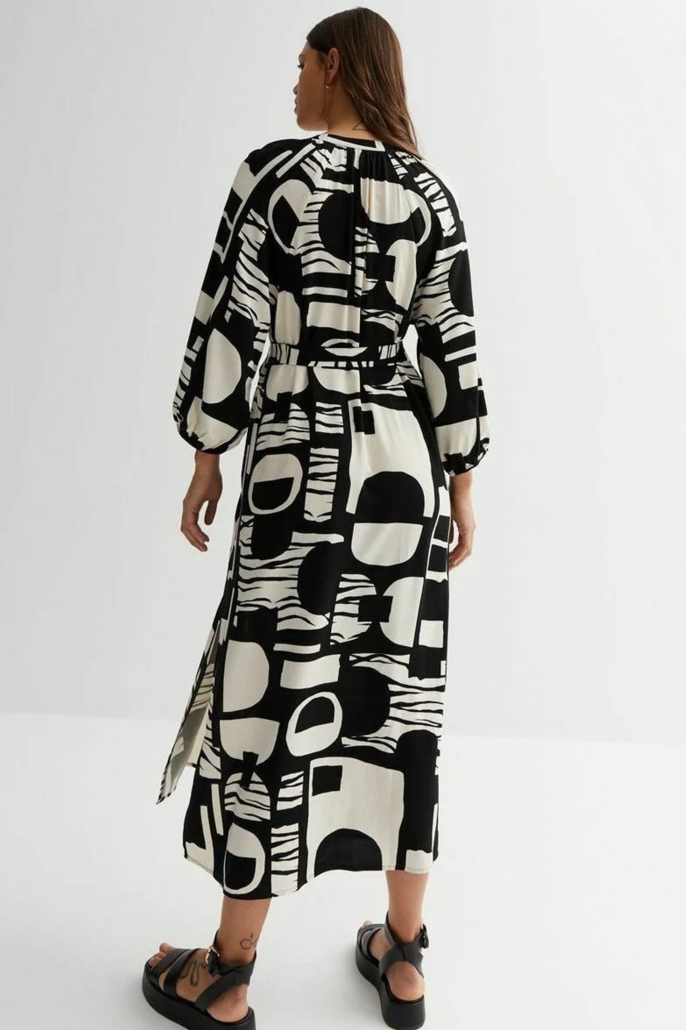 Modernist Block Print Wrap Dress