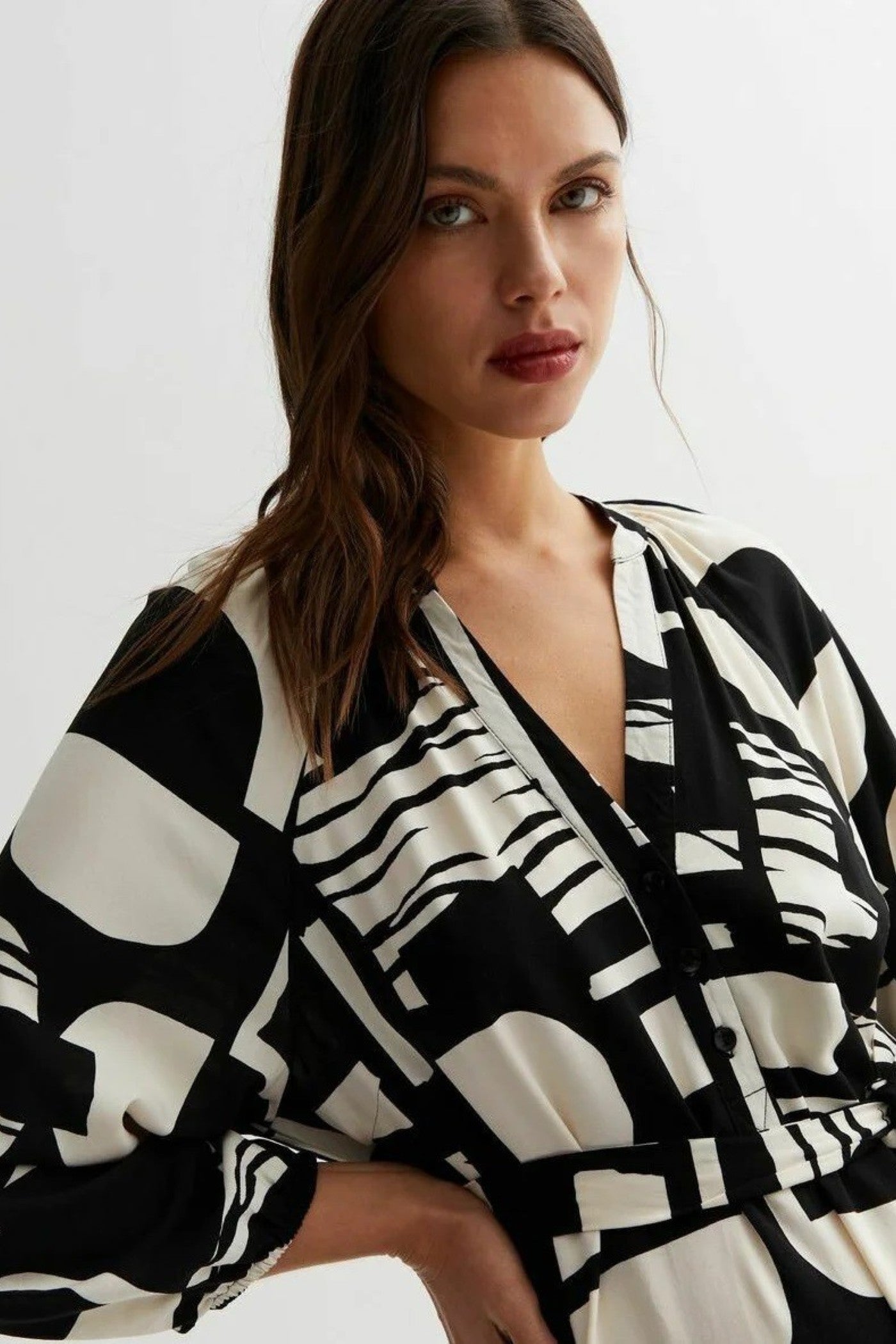 Modernist Block Print Wrap Dress