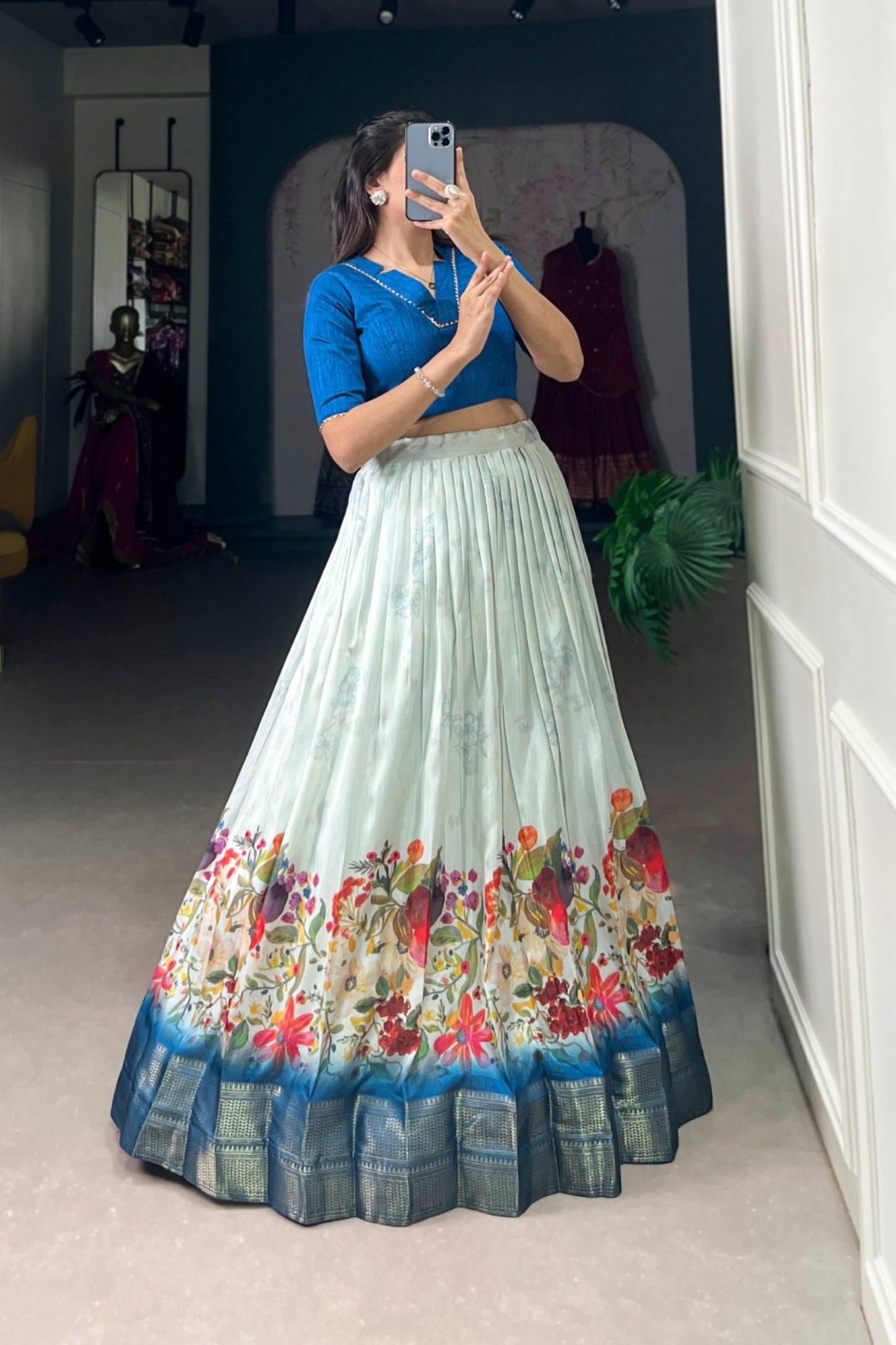 Aqua Azure Garden Horizon Lehenga