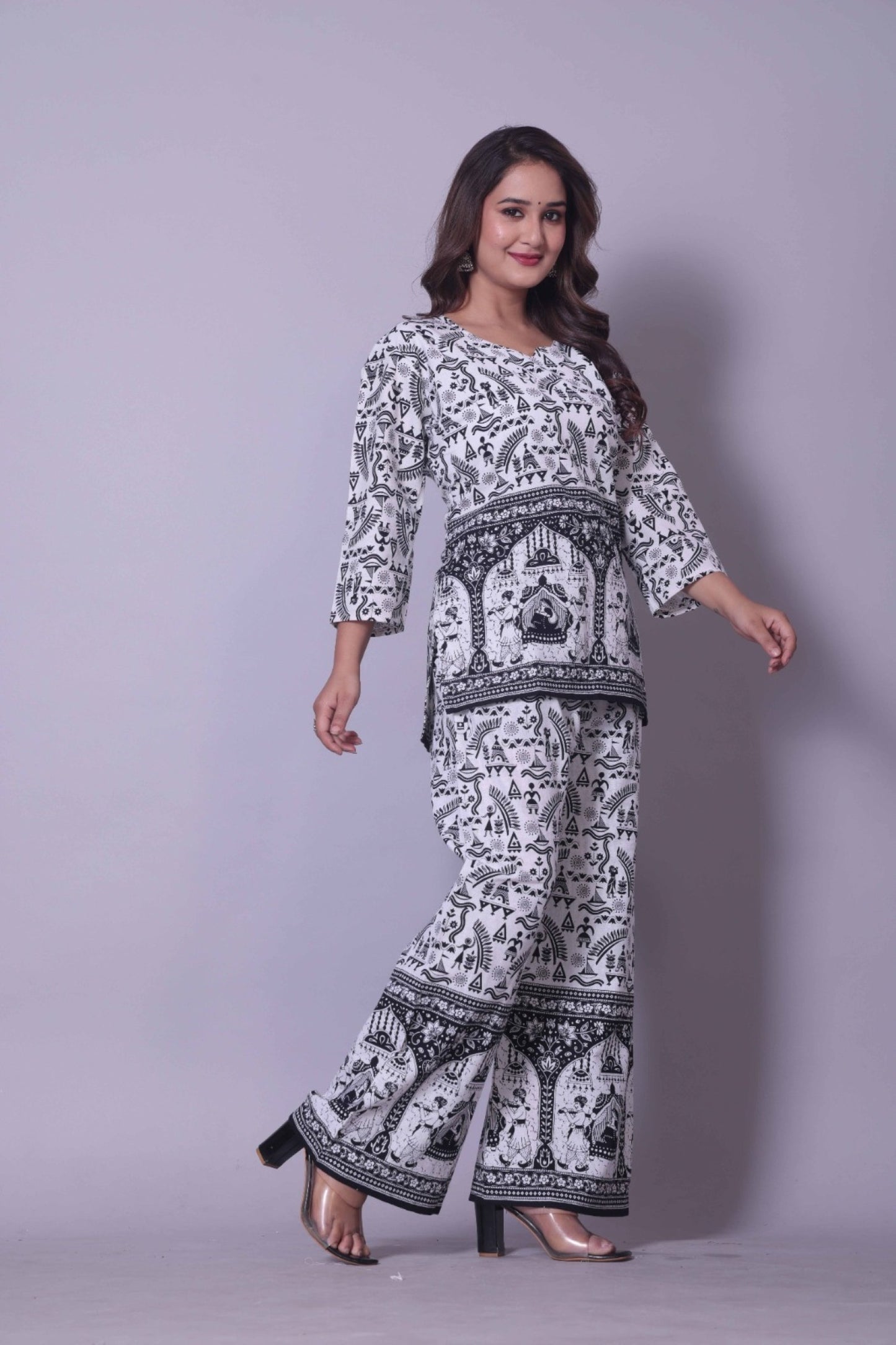 Tribal Elephant Motif Printed Coordinates