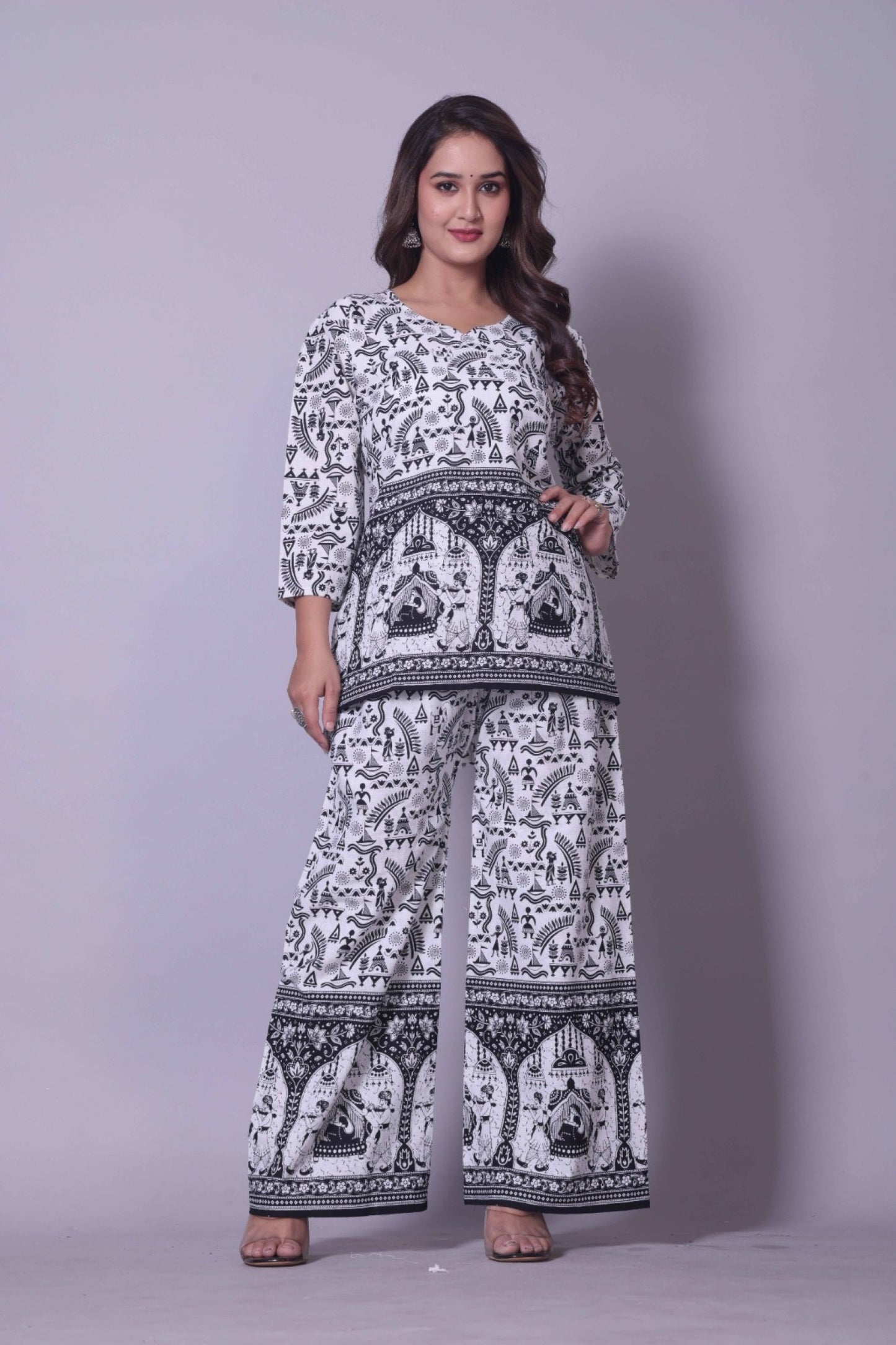 Tribal Elephant Motif Printed Coordinates