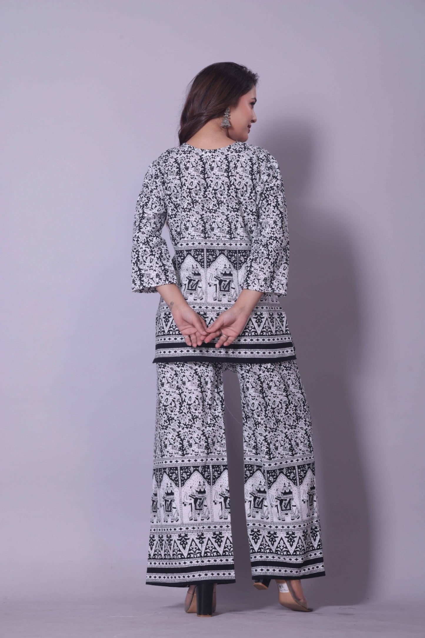 Tribal Elephant Motif Printed Coordinates