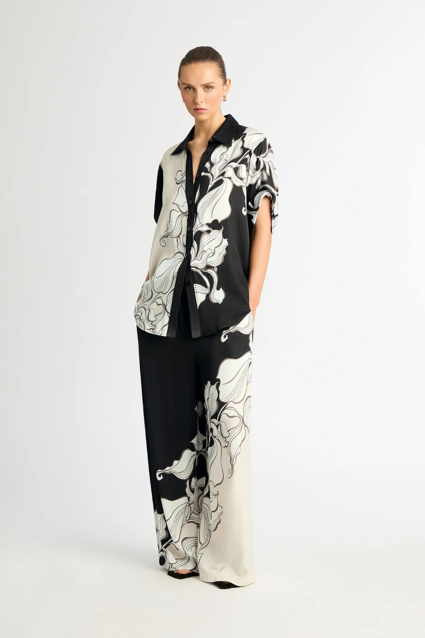 Midnight Marble Silk Co-ord Set