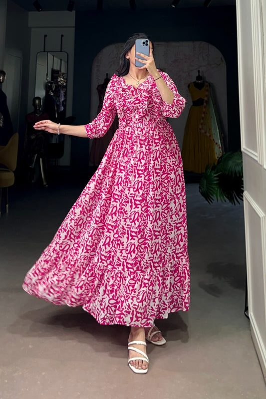 Magenta Artistry Flowing Gown