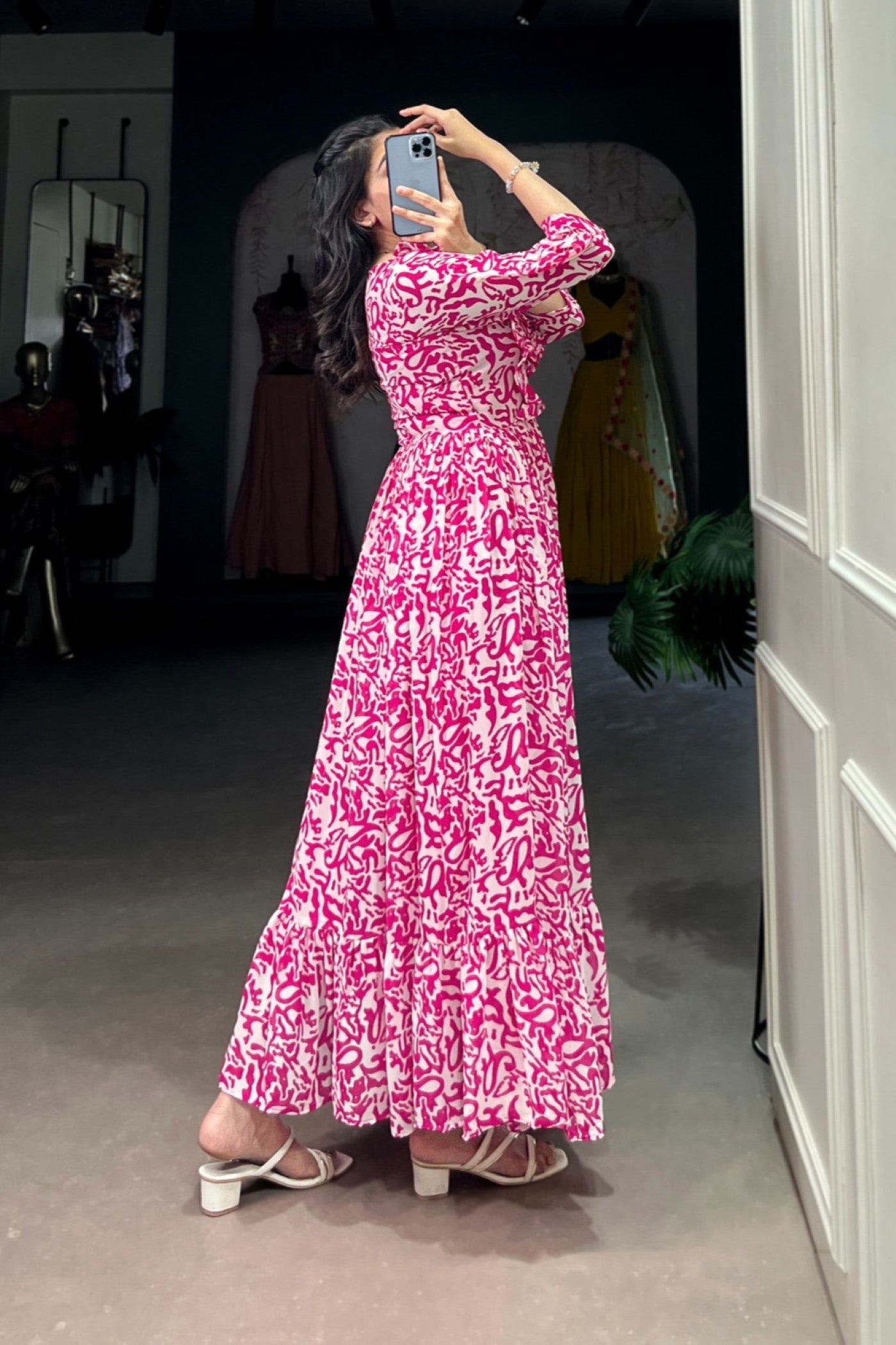 Magenta Artistry Flowing Gown