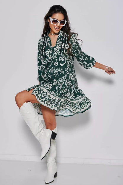 Jade Abstract Print Tunic Dress