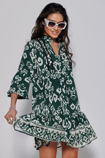 Jade Abstract Print Tunic Dress