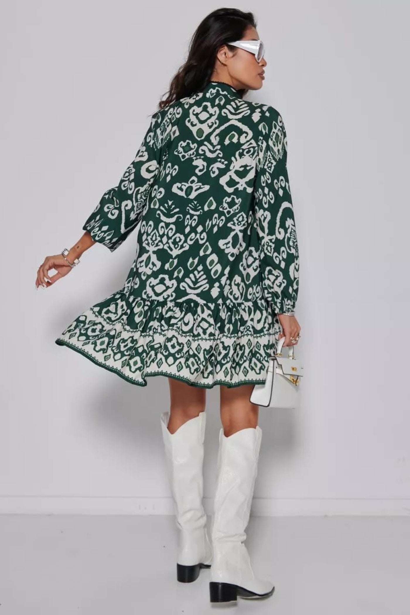 Jade Abstract Print Tunic Dress