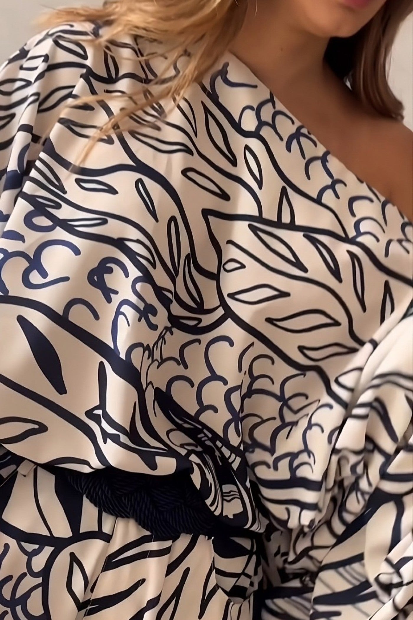 Coastal Breeze Geometric Pattern Kaftan Dress