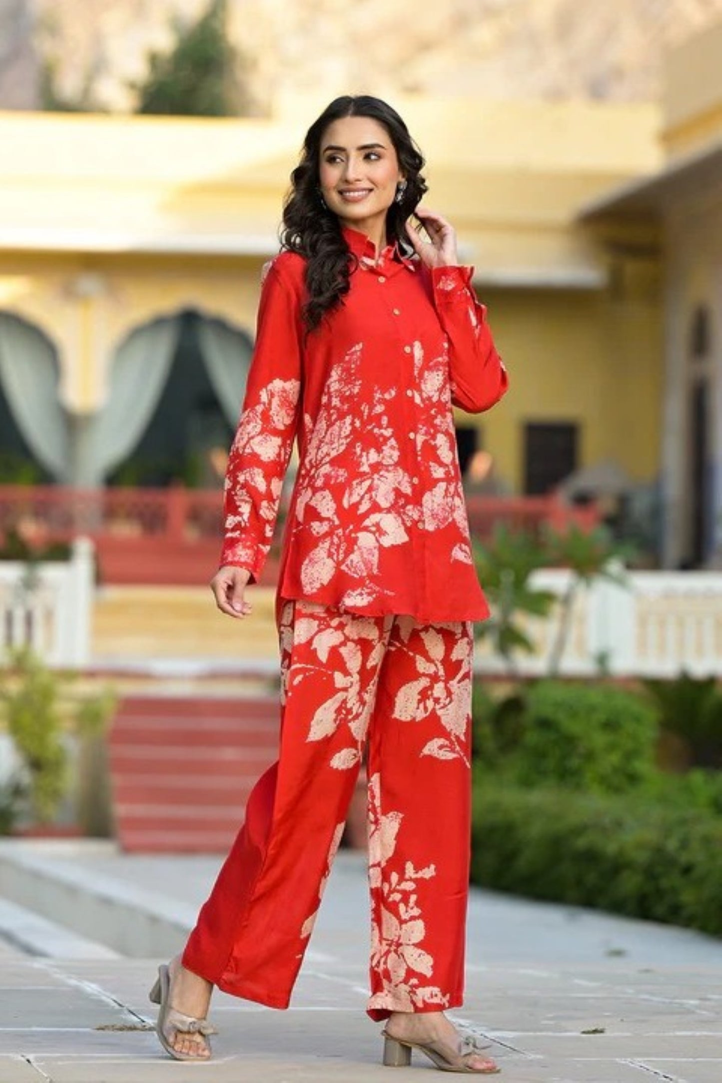 Scarlet Garden Silk Ensemble Coord