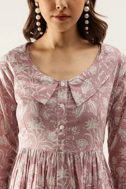 Dusty Rose Garden Tiered Prairie Dress