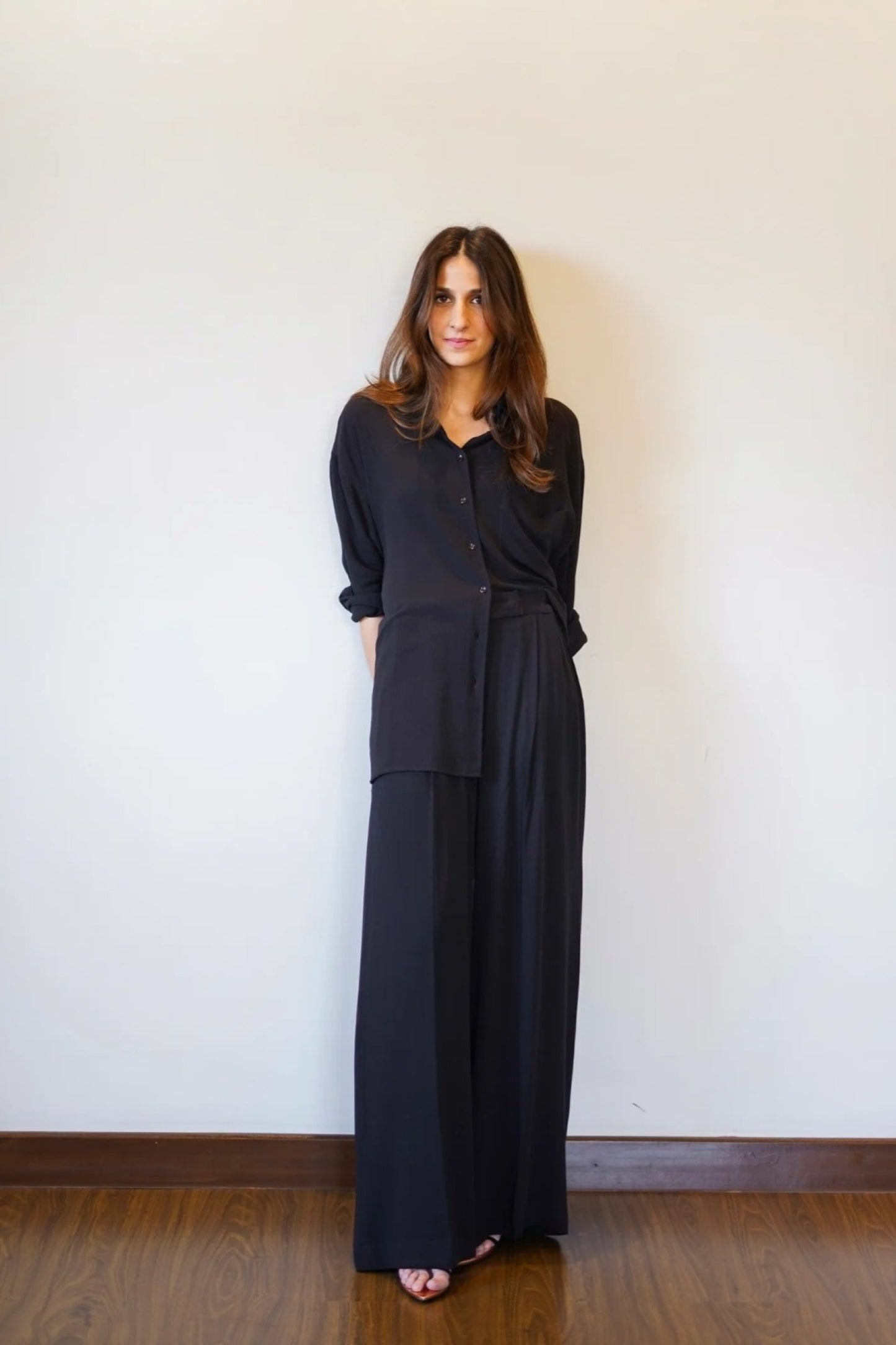 Classic Black Drape Co-ord Set