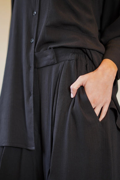 Classic Black Drape Co-ord Set