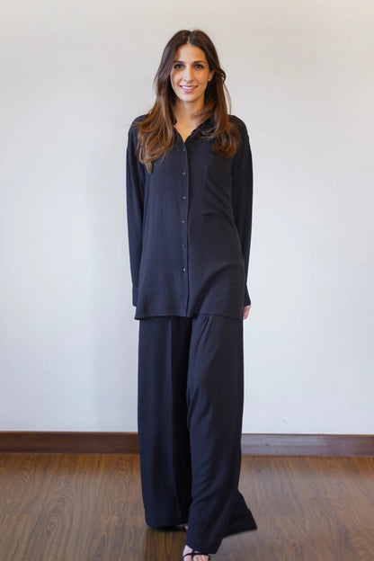 Classic Black Drape Co-ord Set