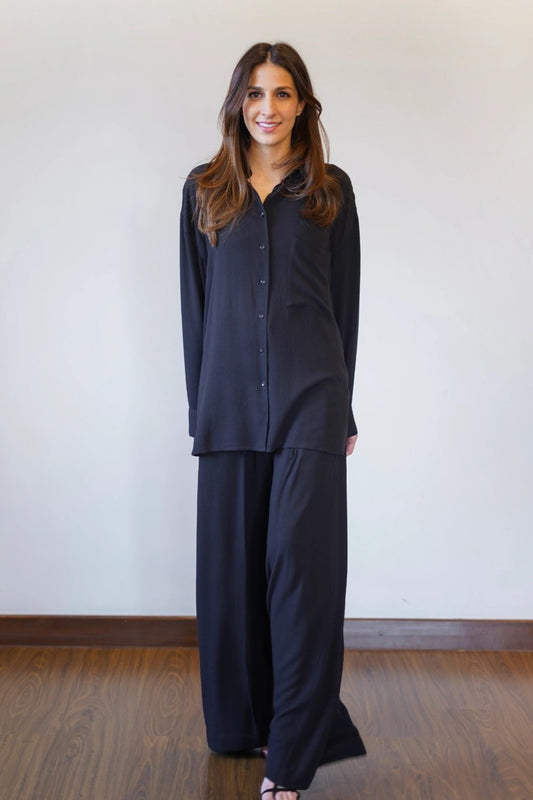 Classic Black Drape Co-ord Set