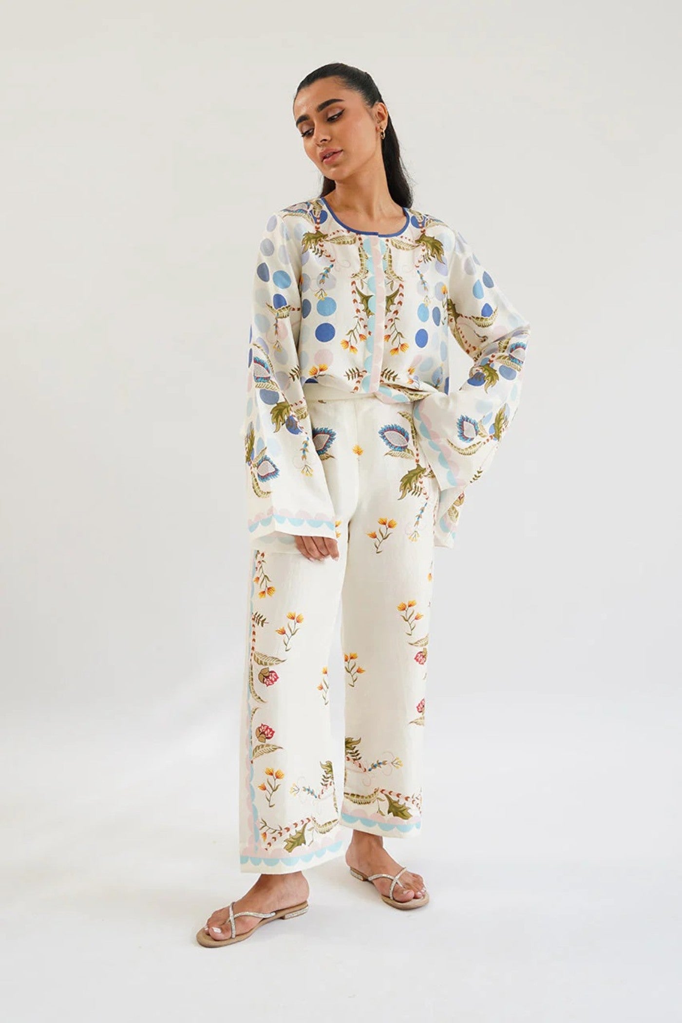 Spring Meadow Floral Pajama Set