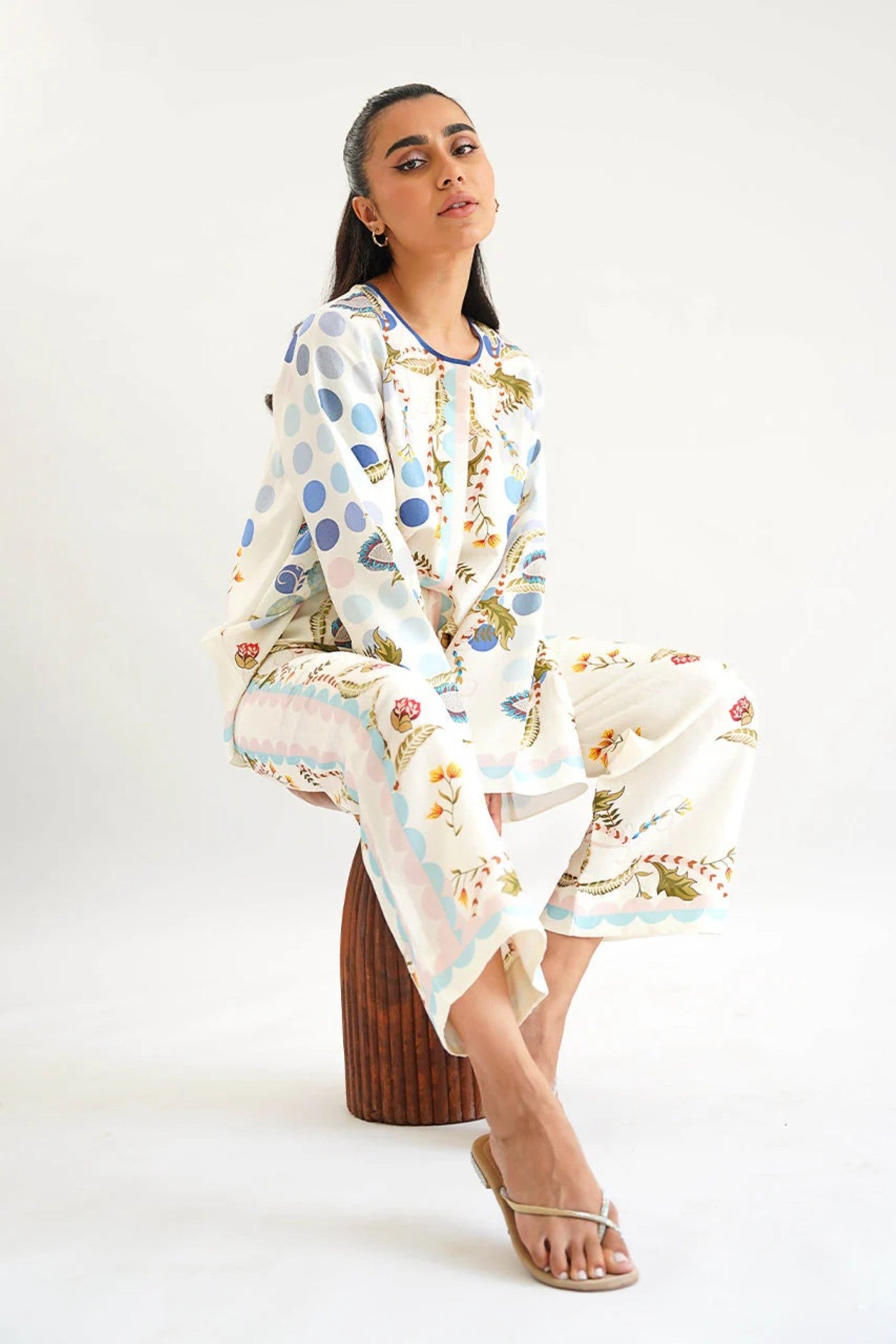Spring Meadow Floral Pajama Set