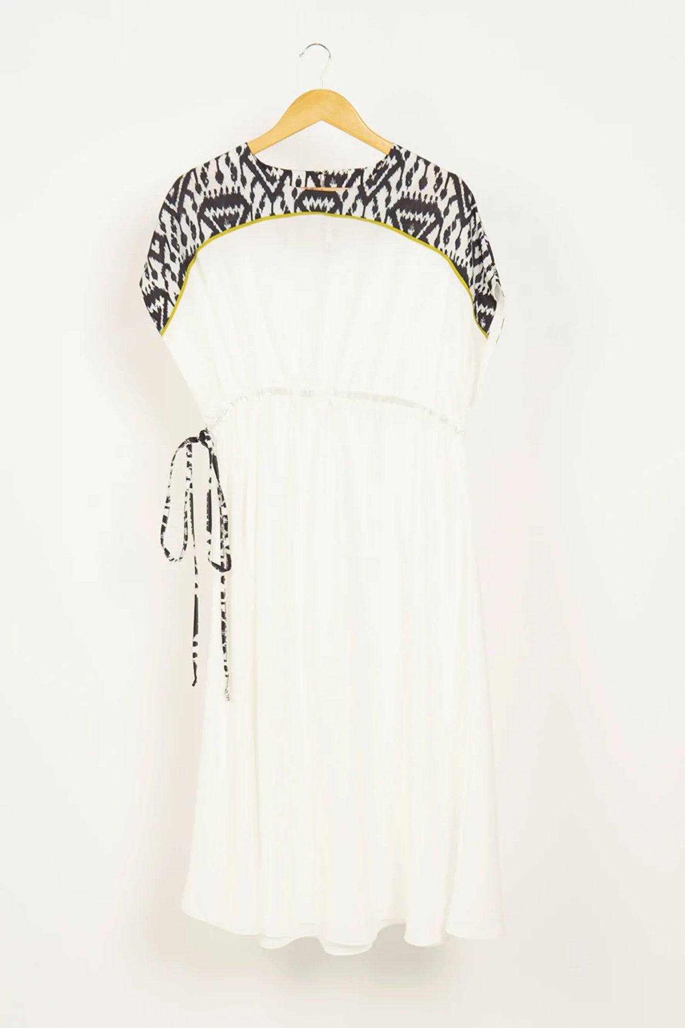 Pristine White Gathered Kaftan