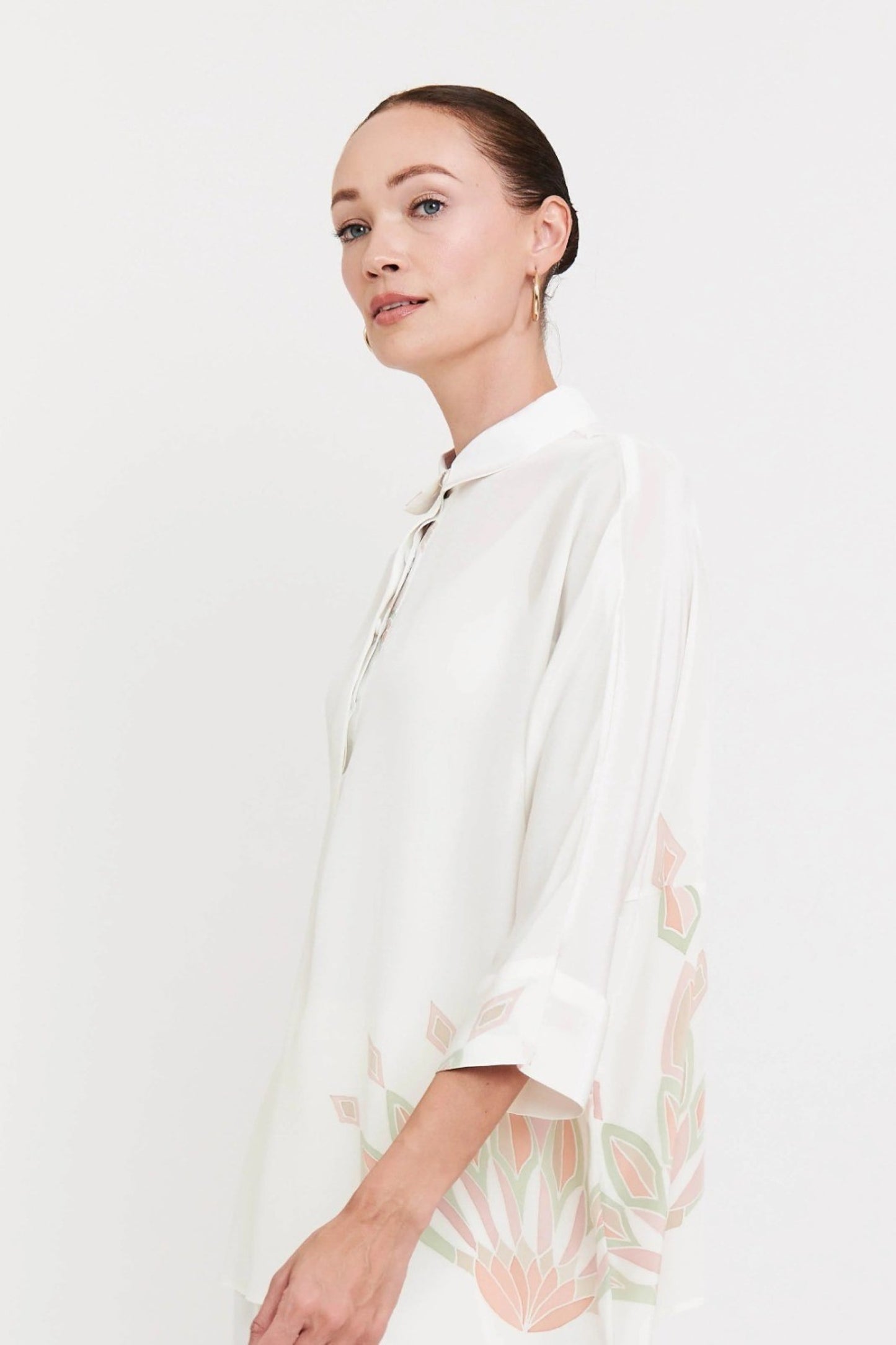Pearl White Pastel Accent Tunic Co-ord