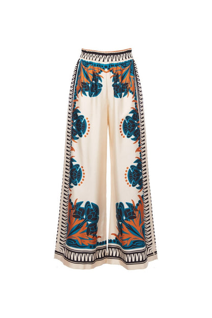 Teal Lotus Kimono Palazzo Ensemble Co-ord