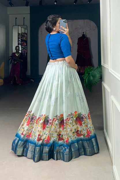 Aqua Azure Garden Horizon Lehenga
