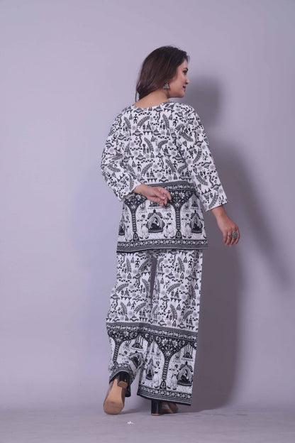 Tribal Elephant Motif Printed Coordinates