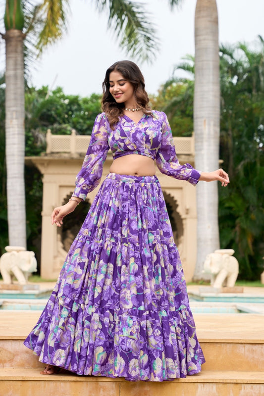 Violet Garden Oasis Lehenga