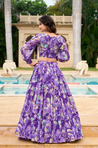 Violet Garden Oasis Lehenga
