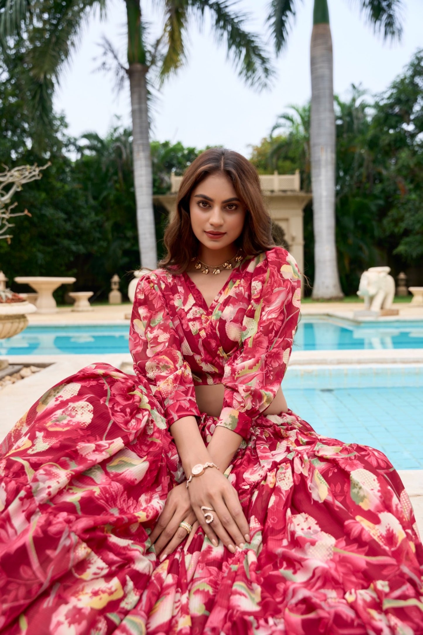 Ruby Blossom Poolside Lehenga