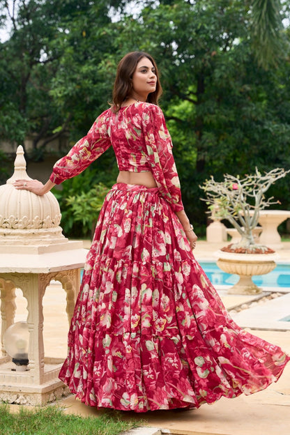 Ruby Blossom Poolside Lehenga