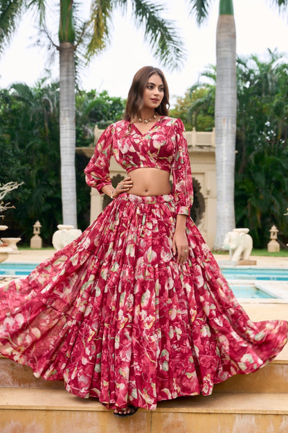 Ruby Blossom Poolside Lehenga