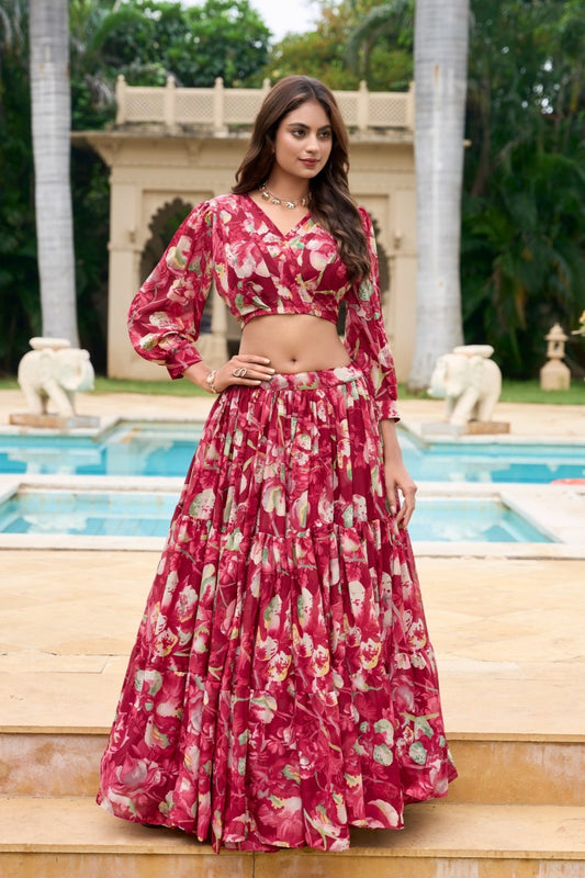 Ruby Blossom Poolside Lehenga