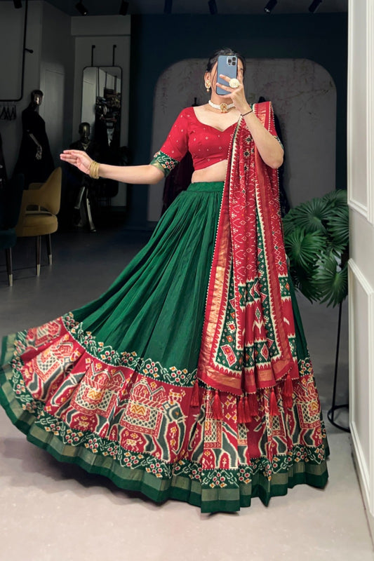 Emerald & Ruby Festive Folklore Lehenga