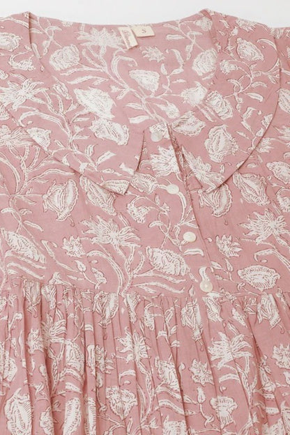Dusty Rose Garden Tiered Prairie Dress