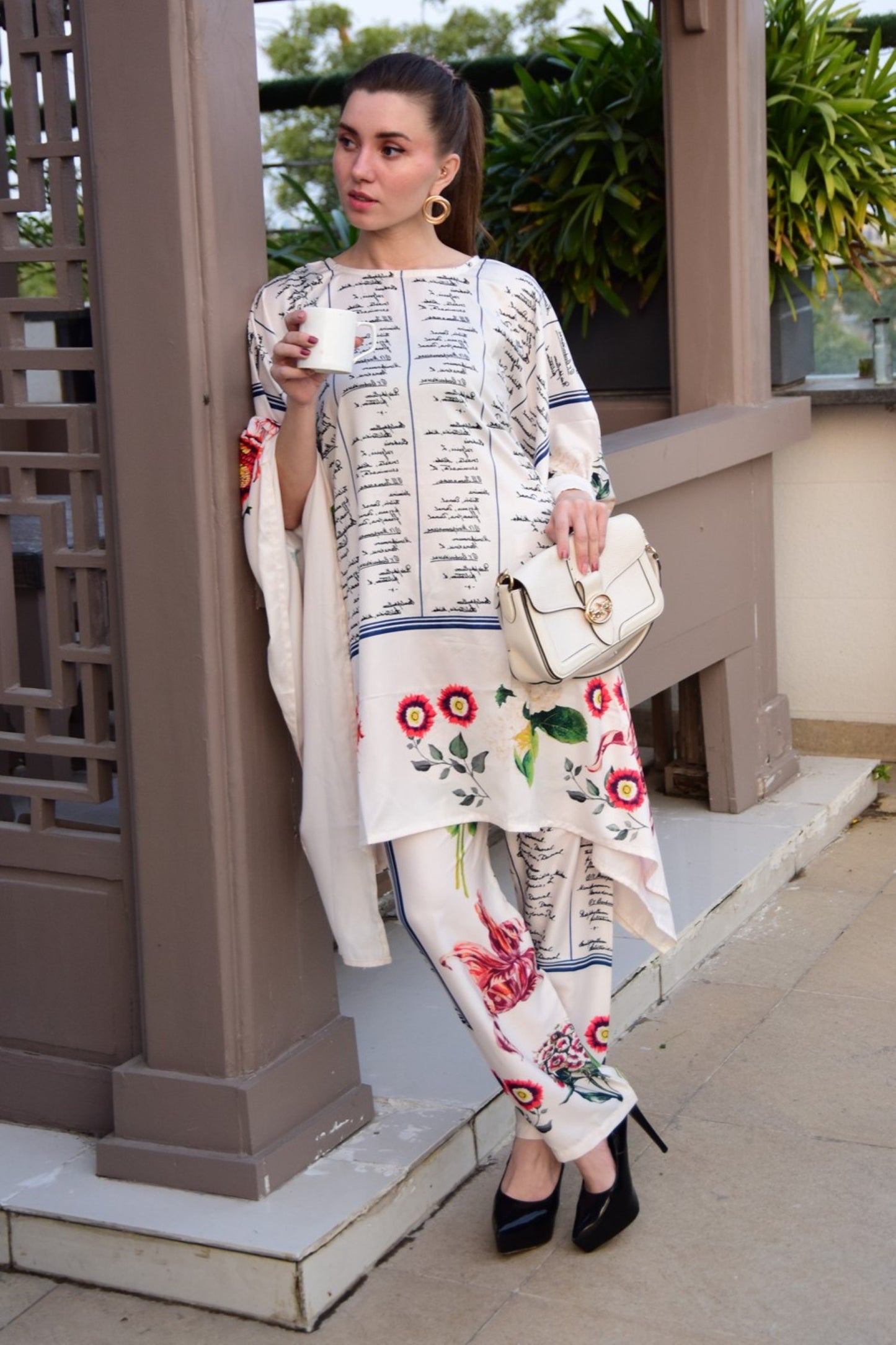 Poetic Script Garden Co-ord