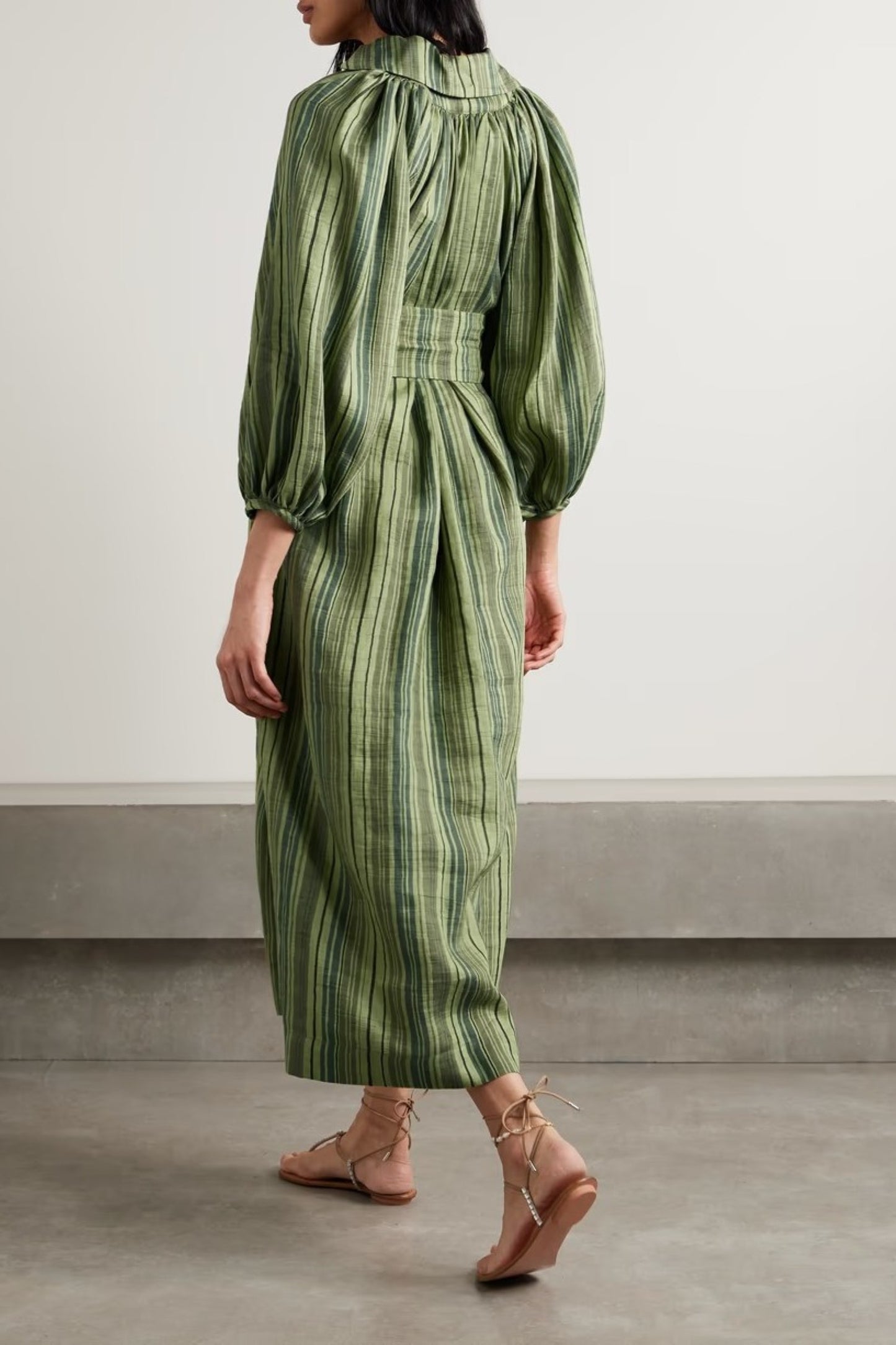 Olive Grove Belted Kaftan Dress