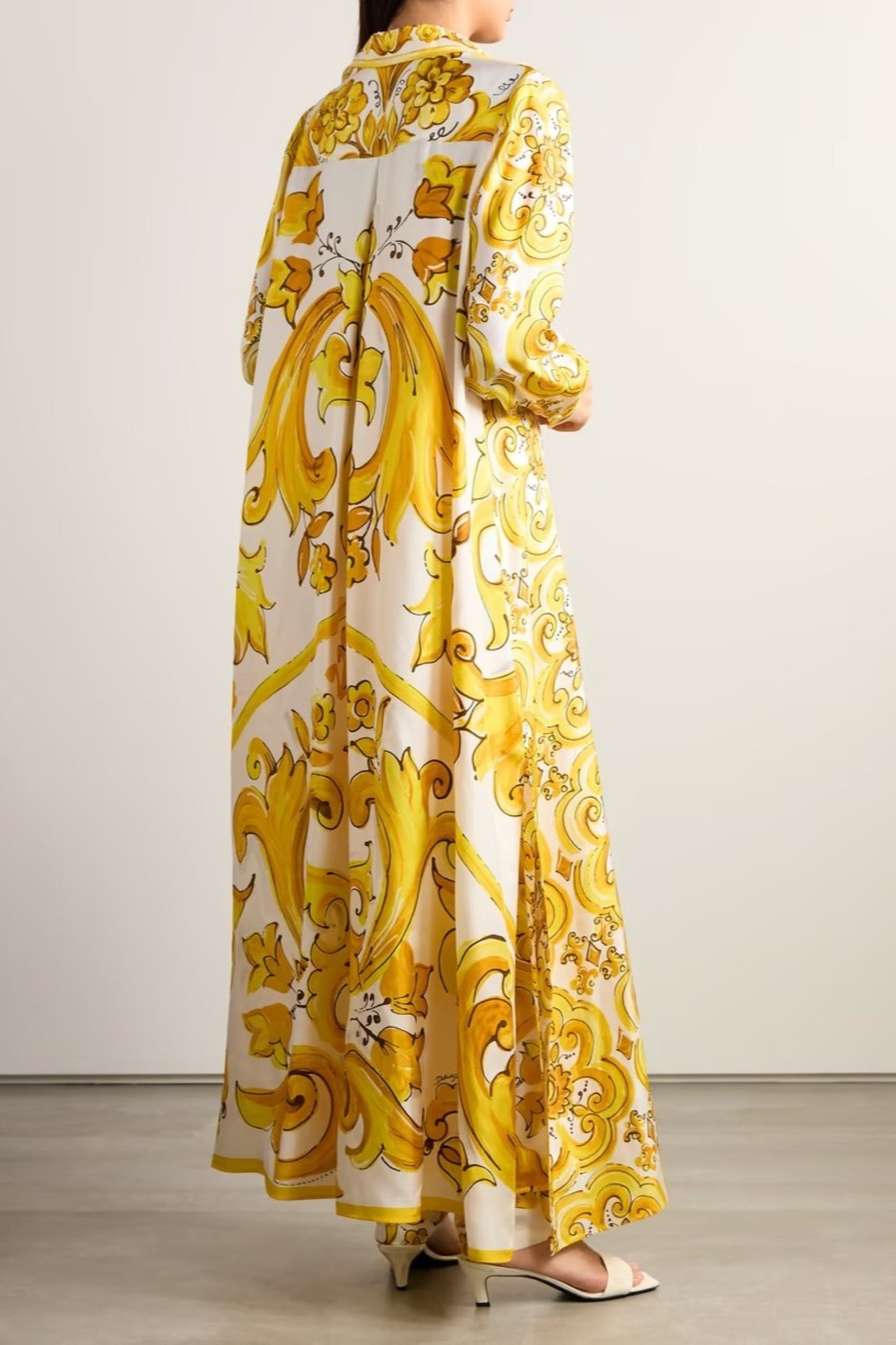 Sunburst Baroque Maxi Shirt Dress