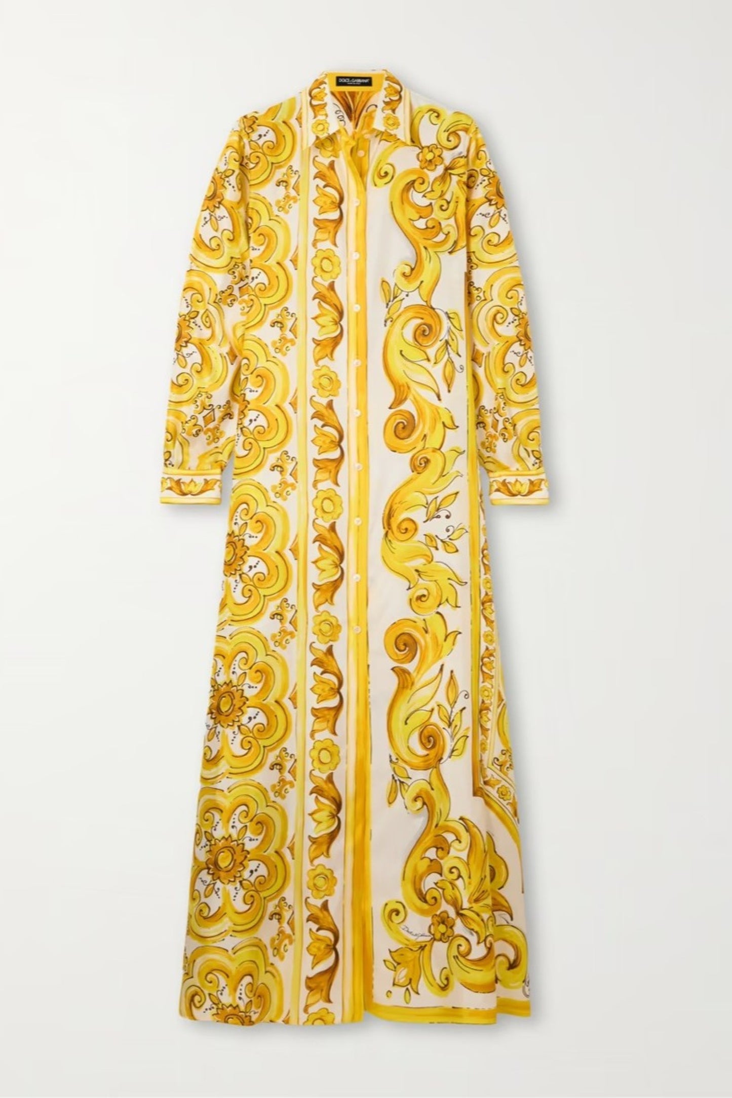 Sunburst Baroque Maxi Shirt Dress